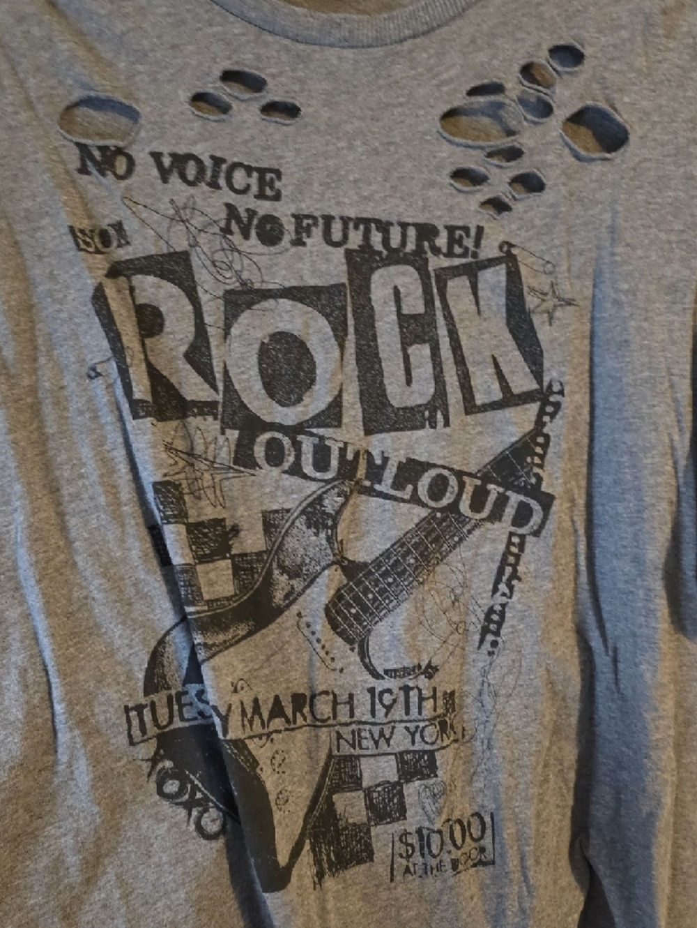torrid Gray Distressed 'Rock' Graphic Short Sleeve Tee - Picture 6 of 6